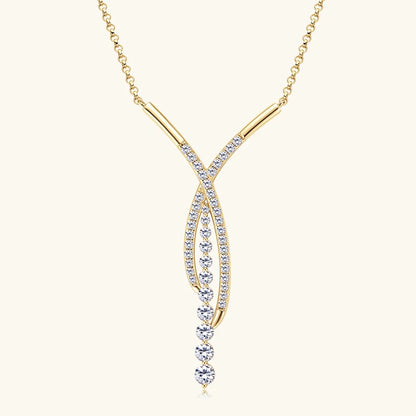 Radiant Y – Collana con pendente in moissanite da 2 carati in argento, catena regolabile, gioielli di lusso