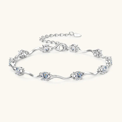 Silver Ribbon Spark – Moissanite Armband