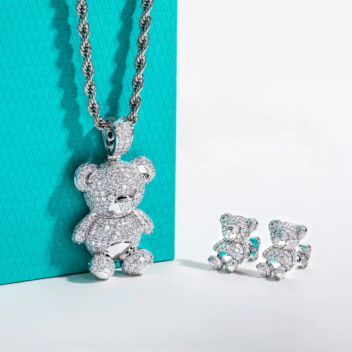 Bear Vibe – Moissanite Bären Schmuckset aus 925 Sterling Silber - Alyrah Jewellery