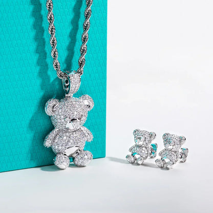 Bear Vibe – Moissanite Bären Schmuckset aus 925 Sterling Silber - Alyrah Jewellery