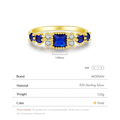 Azure Elegance –Eleganter Vintage-Ring mit blauem Zirkonia