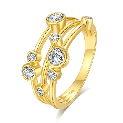 Golden Vine Aura – 14K Gold Moissanite Ring