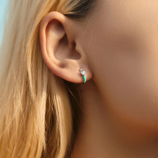Urban Blue Heart – Emaille Creolen - Alyrah Jewellery
