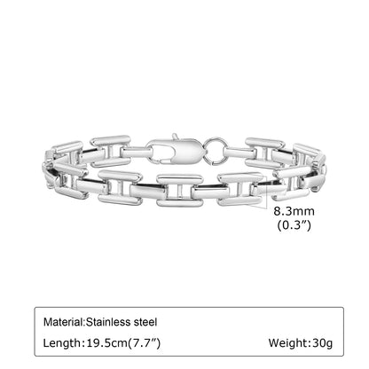 Iron Pulse – Heavy, handcrafted bracelet with rectangular links