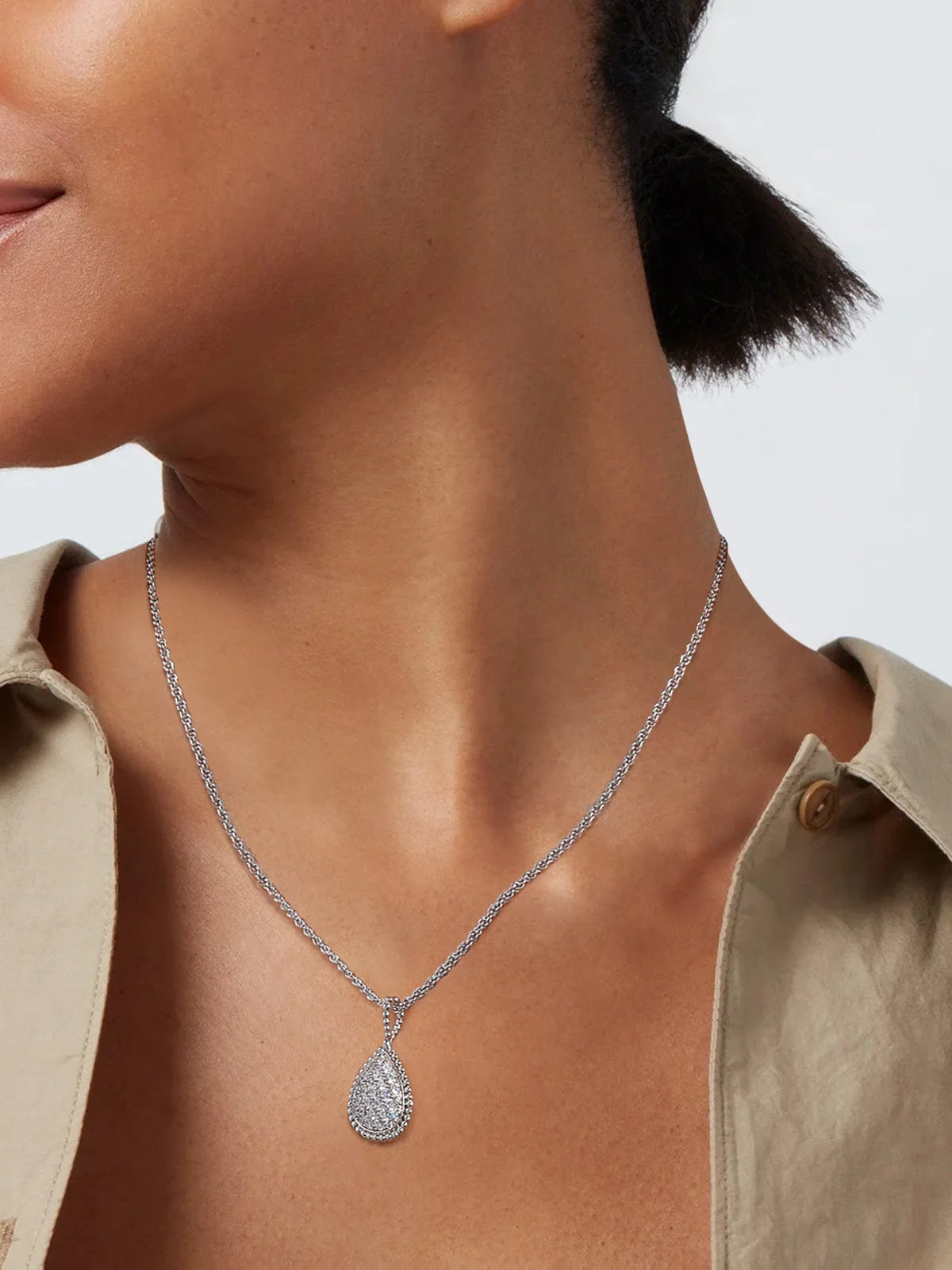 Boho Sparkle –Zirkonia-Tropfen-Anhänger