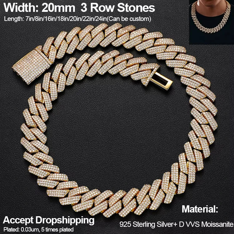 Eternal Spark –Iced-Out Moissanit-Franco-Kette