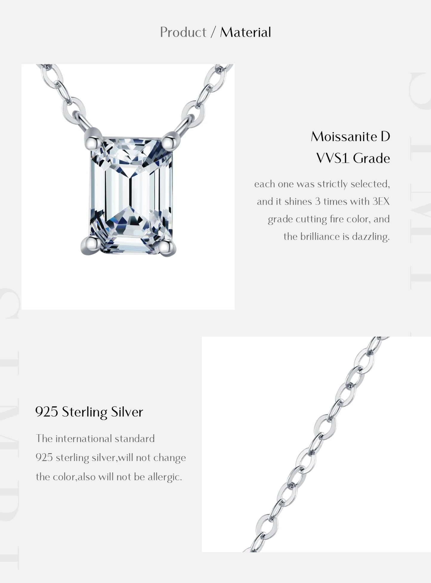 Radiant Geo – Collana con pendente in moissanite