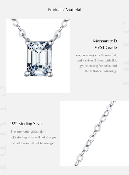 Radiant Geo – Collana con pendente in moissanite