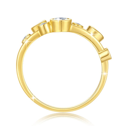 Golden Vine Aura – 14K Gold Moissanite Ring