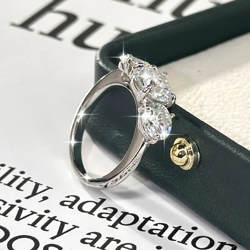 4CTTW Moissanite Verlobungsring – 3-Steine Design, 14K Gold Filled, Klassischer Damenring