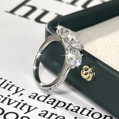4CTTW Moissanite Verlobungsring – 3-Steine Design, 14K Gold Filled, Klassischer Damenring