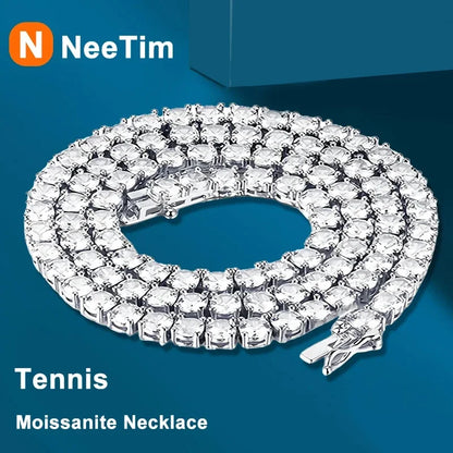 Moissanite Tennis Necklace & Bracelet Set | 925 Sterling Silver | Lab Diamonds for Women & Men