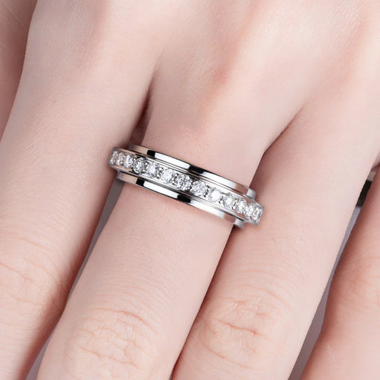 Infinite Motion – Moissanit-Spinner-Ewigkeitsring