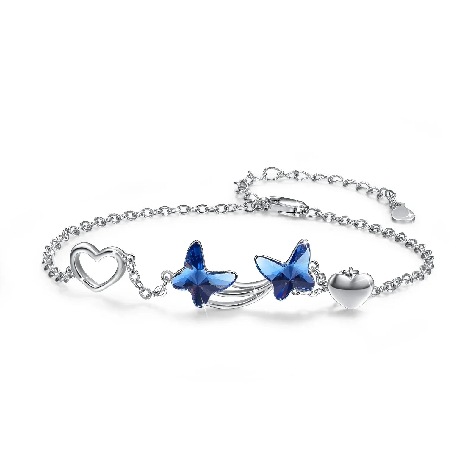 Mira Glow - Schmetterlingsarmband mit blauer Cubic Zirkonia - Alyrah Jewellery