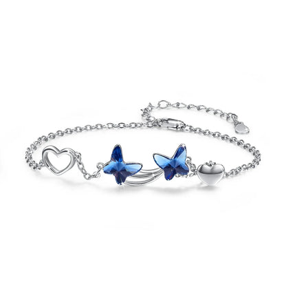 Mira Glow - Schmetterlingsarmband mit blauer Cubic Zirkonia - Alyrah Jewellery