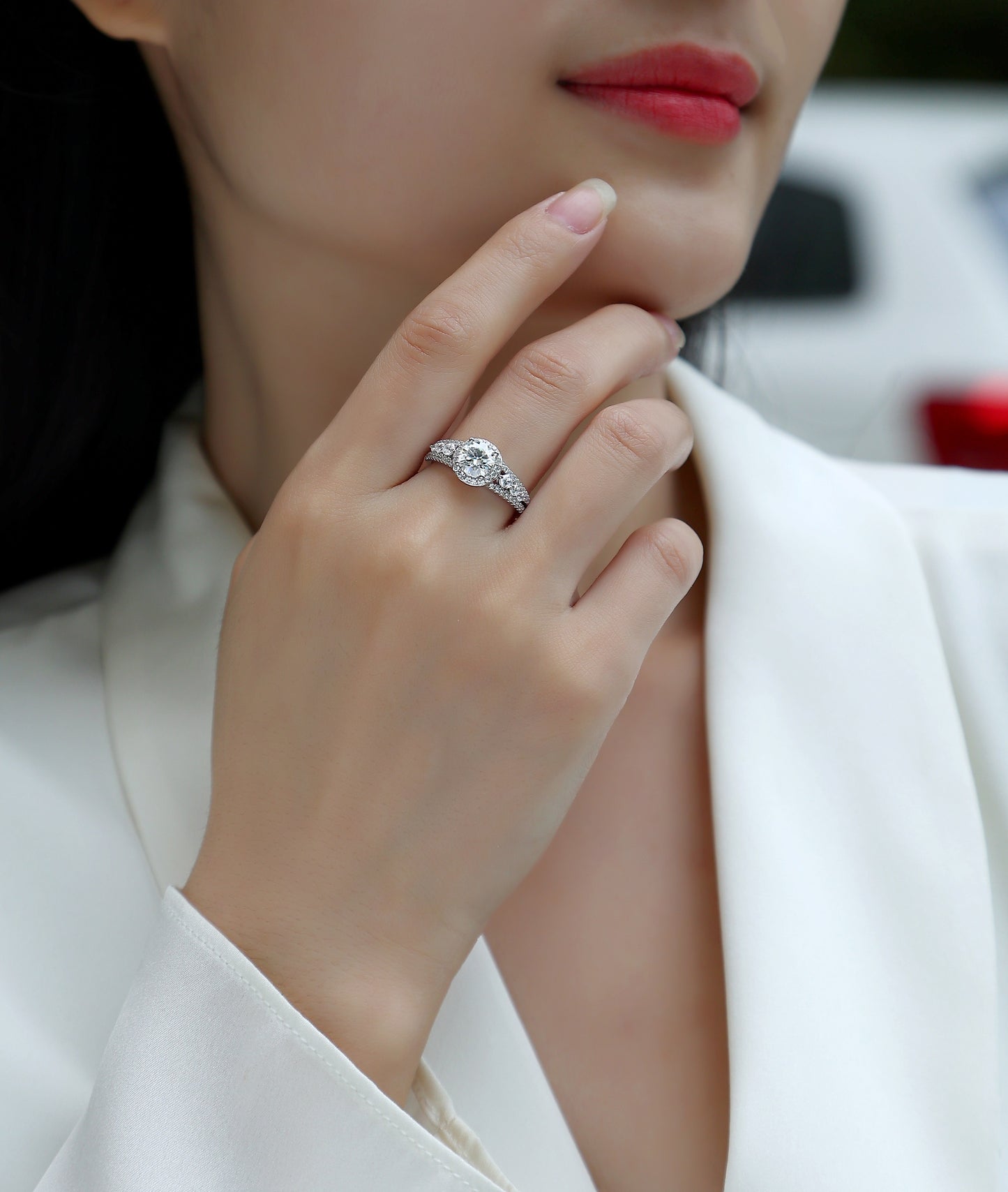 Meteor Shower – Radiant Moissanite Wedding Ring