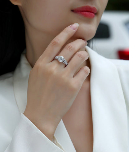 Meteor Shower – Radiant Moissanite Wedding Ring