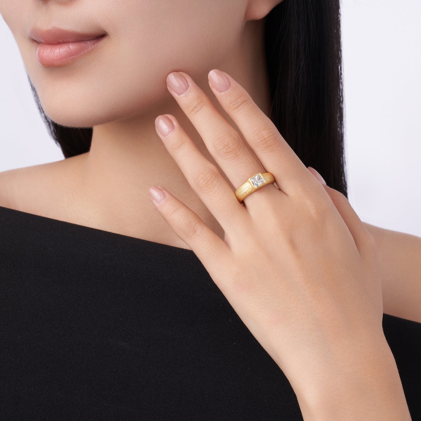 Champagne - Luxus Silber Ring