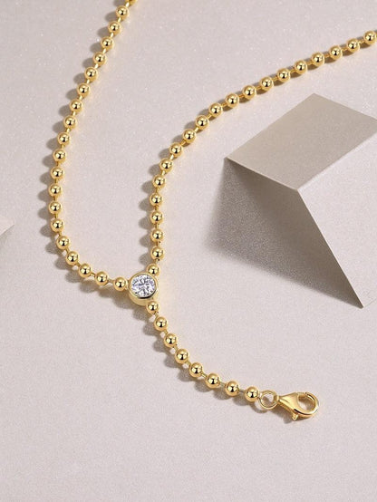 Time Interlaced – Trendiges S925 Silber Collier mit 0.5-Karat Moissanit & Vergoldung - Alyrah Jewellery