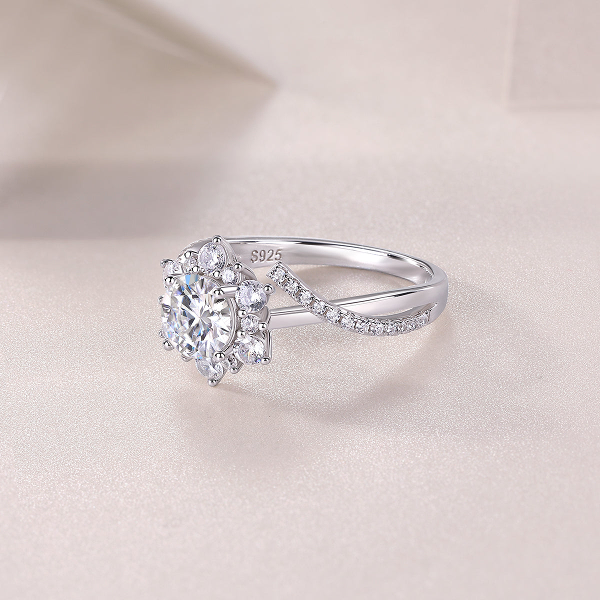 Hidden Poetry – Elegant 1 carat moissanite wedding ring