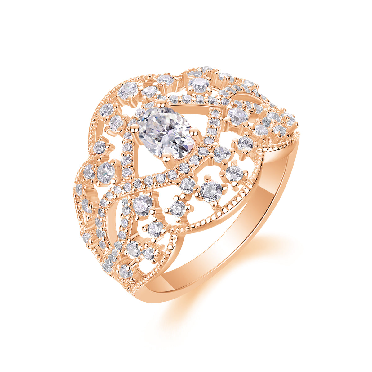 Moonlight Waltz – Elegant moissanite wedding ring