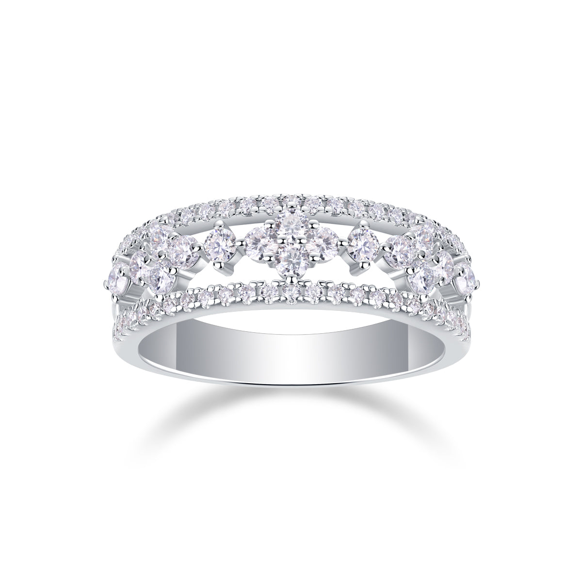 Il giardino di Monet – Elegante anello nuziale in moissanite