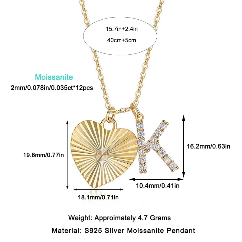 Heart Secret – Trendige S925 Silber Halskette mit zartem Moissanit & Vergoldung - Alyrah Jewellery