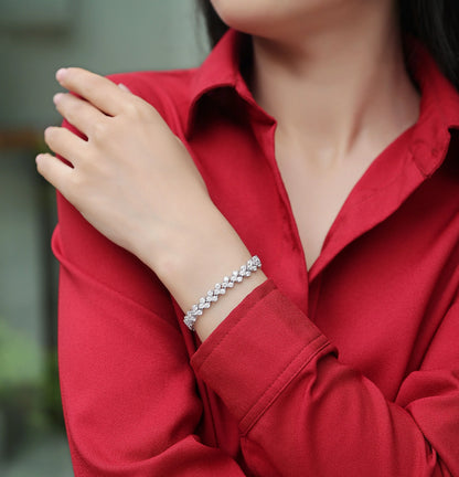 Kanong Luxus S925 Silberarmband – Elegantes Moissanit-Armband mit feinem Diamantglanz - Alyrah Jewellery