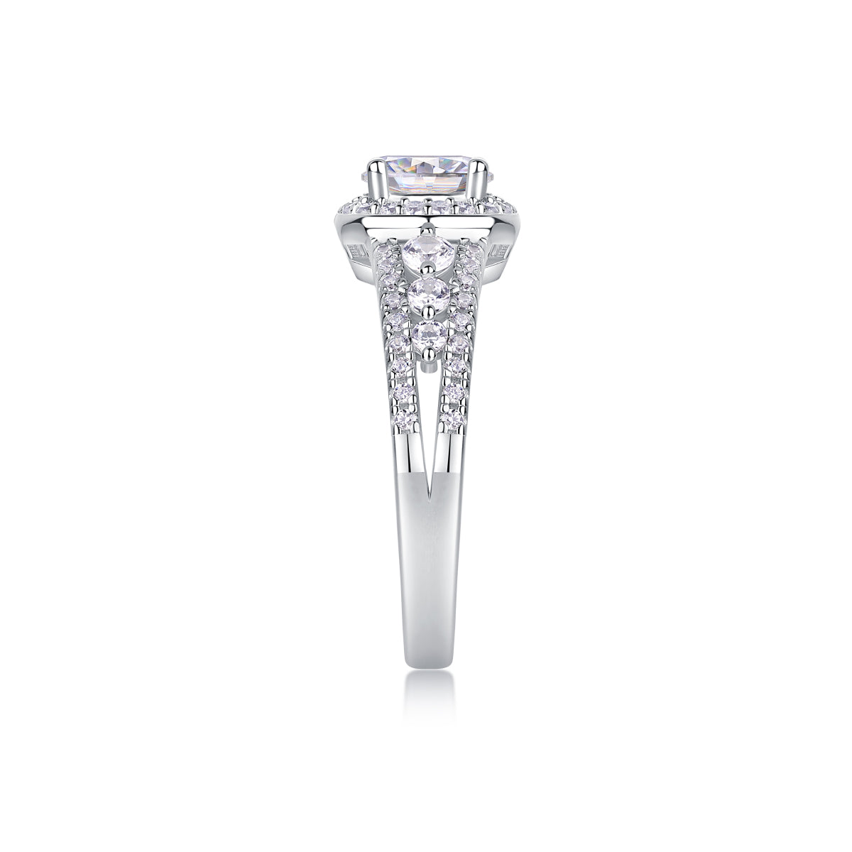 Meteor Shower – Radiant Moissanite Wedding Ring