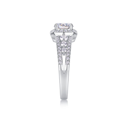 Meteor Shower – Radiant Moissanite Wedding Ring