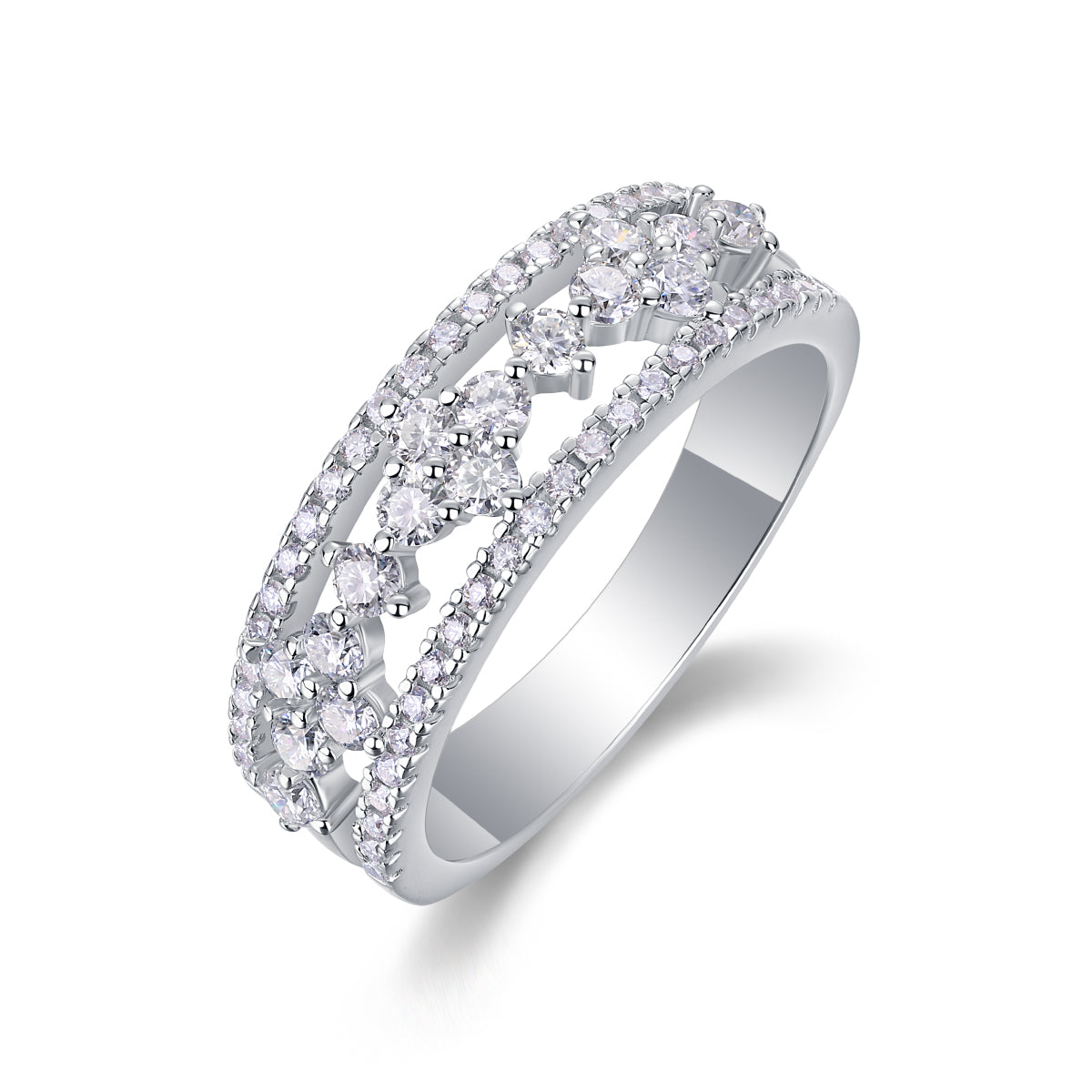 Il giardino di Monet – Elegante anello nuziale in moissanite