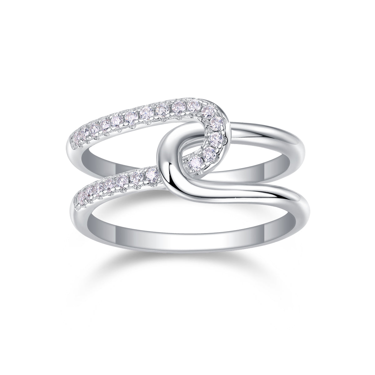 Interlocking – Eleganter Trauring mit hochwertigem Moissanit