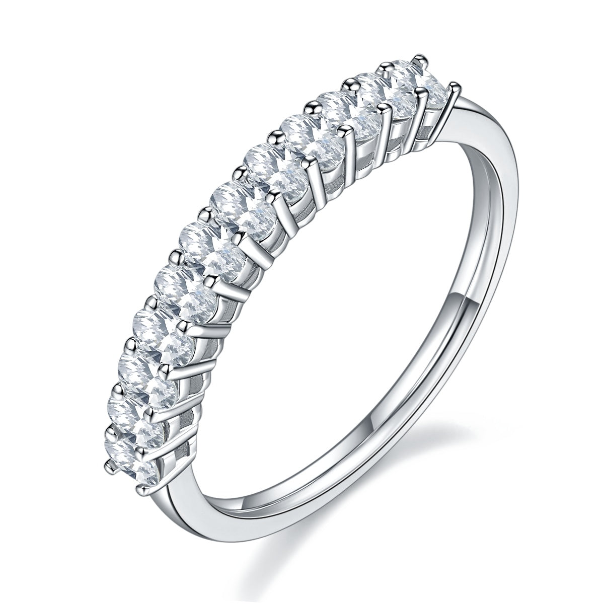 Light and Shadow Bloom – Delicate moissanite wedding ring