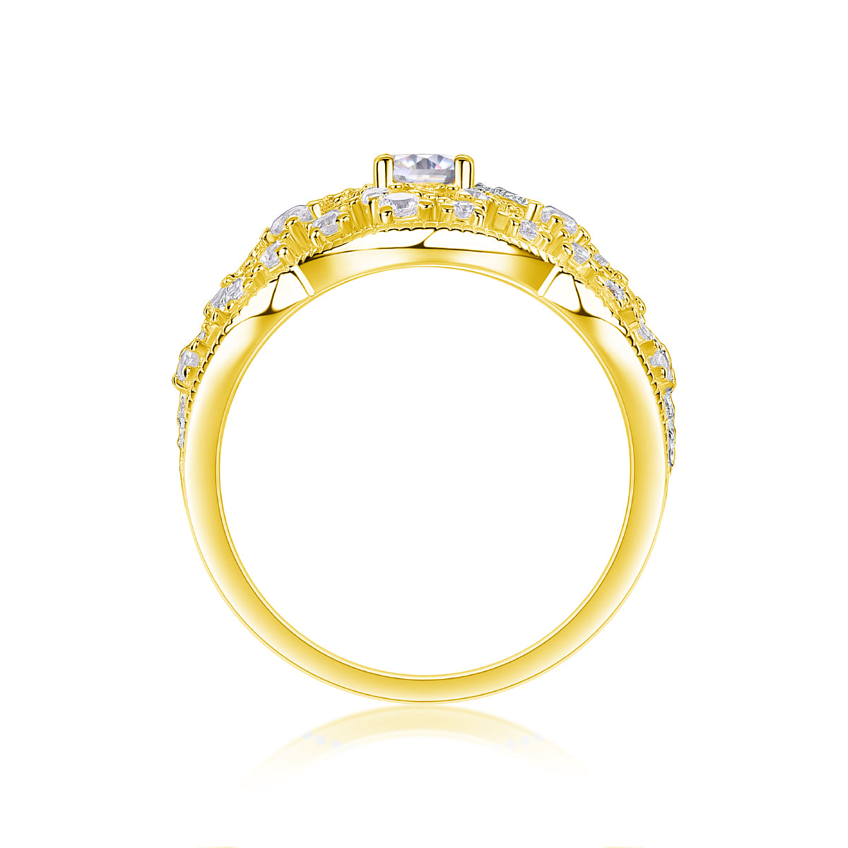 Moonlight Waltz – Elegant moissanite wedding ring