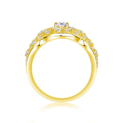 Moonlight Waltz – Elegant moissanite wedding ring