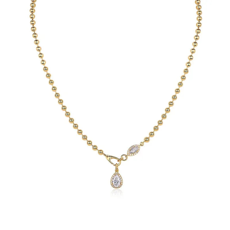 Elegantes Moissanit Anhänger-Collier – S925 Silber & Goldplattierung, modisch & funkelnd - Alyrah Jewellery