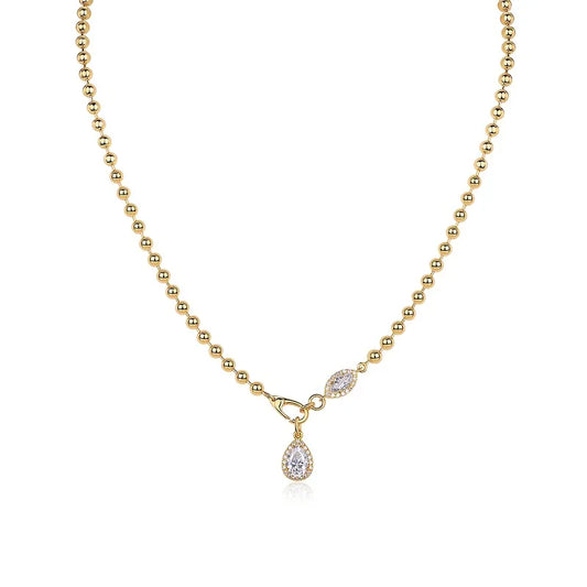 Elegantes Moissanit Anhänger-Collier – S925 Silber & Goldplattierung, modisch & funkelnd - Alyrah Jewellery