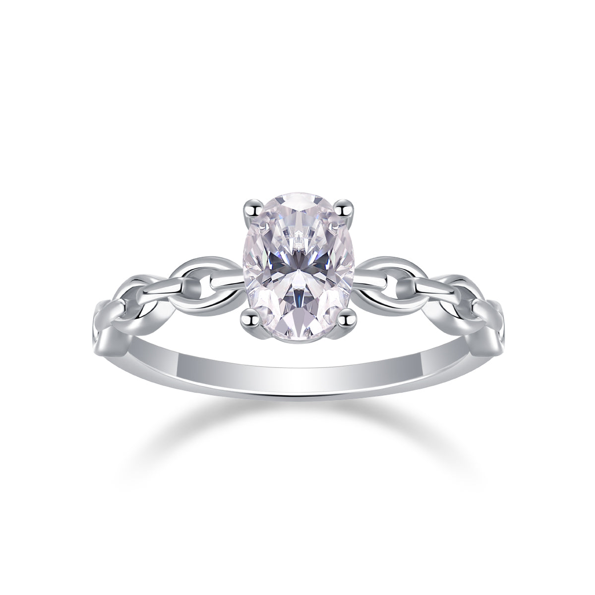 Rose – Elegant egg-shaped moissanite wedding ring