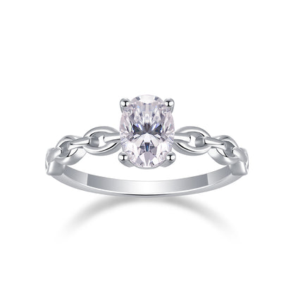 Rose – Elegant egg-shaped moissanite wedding ring